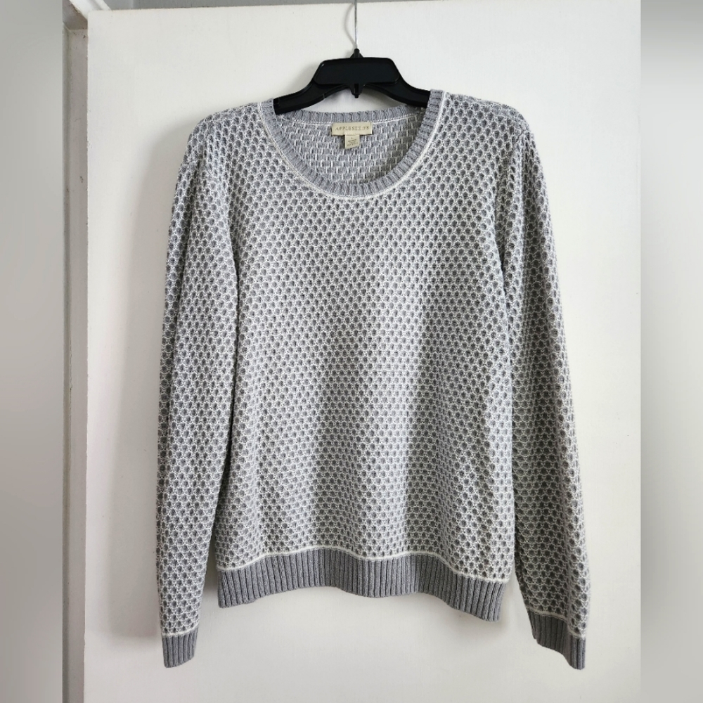 Grey and white sweater